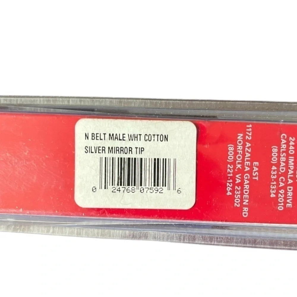 Vanguard White Cotton Men’s Uniform Belt with Silver Tip